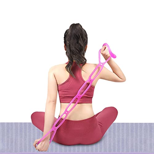 Pink 7 Ring Adjustable Resistance Exercise Band for Full Body Workout & Yoga