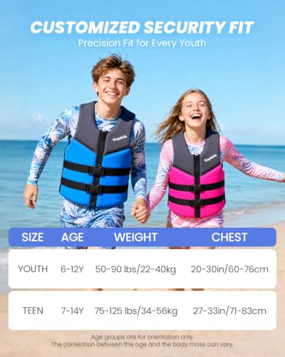 Gogokids Toddler Swim Vest Floaties - Size XL 50-90 lbs - Safety Certified Pool Float for Kids