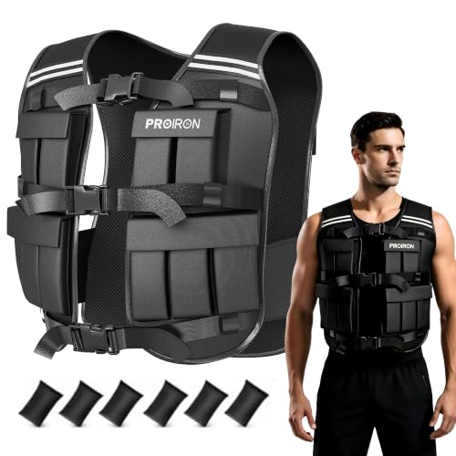 PROIRON Adjustable Weighted Vest 1lb-22lb for Fitness & Training - Removable Weights