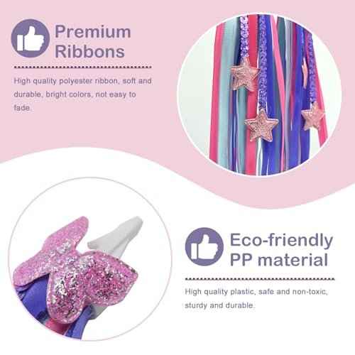 1 Pair Bike Streamers, Kid's Bike Tassels, Bicycle Handlebar Streamers Colorful Ribbons, Bike Accessories for Girls Boys