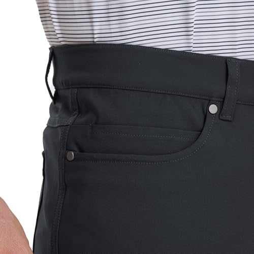 Men's Golf Pants Lightweight Moisture-Wicking Stretch Flat Front Casual Dress Pants - Black 34W x 32L