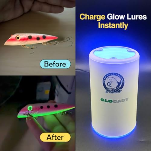6-Inch UV Glow Charger Cup for Fishing Lures, Jigs & Spoons - Night & Ice Fishing