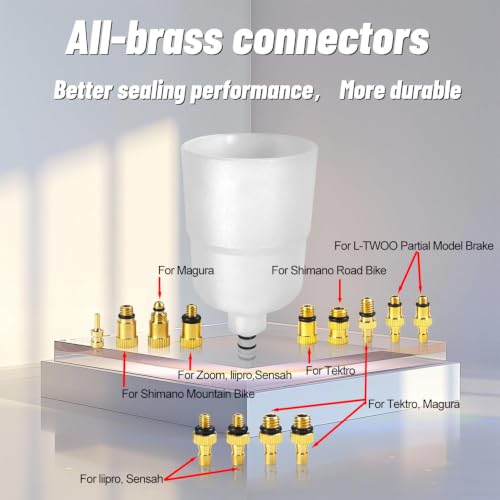 Bike Brake Bleed Kit with Mineral Oil, Brass Connectors, 150ml Fluid, Includes Variation