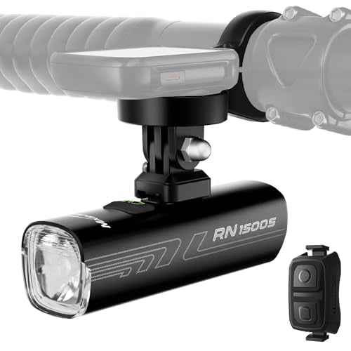 Magicshine Bike Light RN 1500S, Bicycle Lights for Night Riding with Underneath Mounted, FTR LightSync Control, USB Rechargeable, Bike Light Front and Back for Road Mountain Cycling