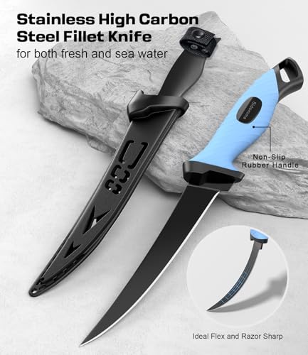Complete Fishing Tool Kit with Pliers, Knife, Fish Gripper, Scissors & Ruler