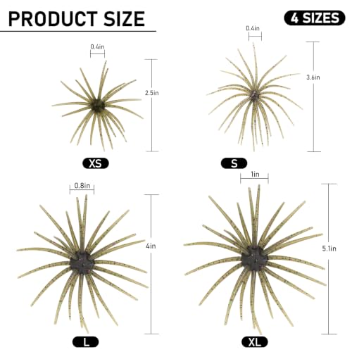 White 4-Inch Sea Urchin Creature Bait for Bass Fishing - Durable Soft Plastic Lure