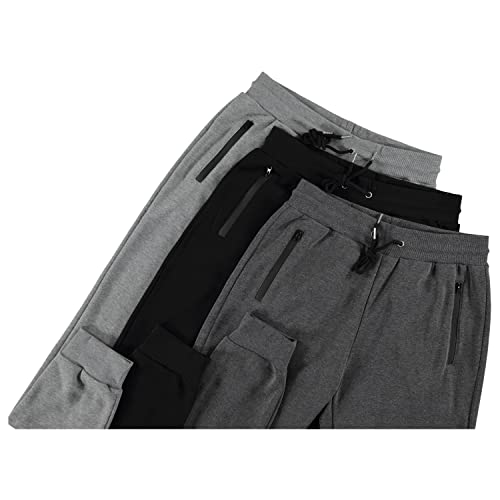 Pure Champ 3-Pack Men's Fleece Sweatpants with Zipper Pockets – Standard / X-Large