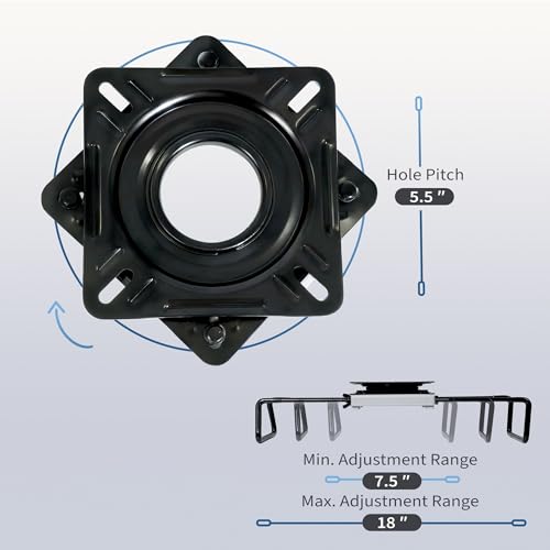 1 pcs Boat Seat Swivel Base - Adjustable Clamp-On 7.5-18 Inch Marine Mount
