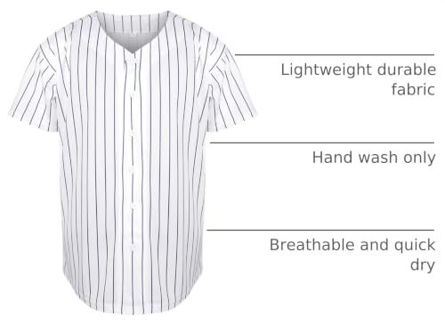 Phoneutrix Hip Hop Baseball Jersey Large White-Stripe Unisex Sportswear