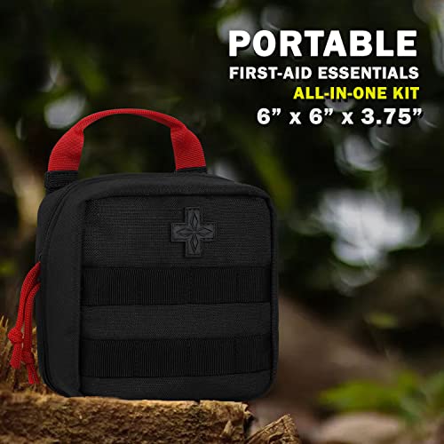 Everlit Tactical First Aid Kit with Molle Pouch - Black, 180 Pieces