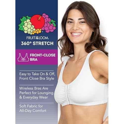 Fruit of the Loom Women's Multi-Pack Front Closure Cotton Bra