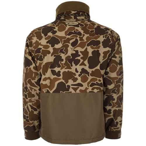 Drake Waterfowl Men's MST Waterproof Fleece-Lined 1/4 Zip Hunting Windproof Breathable Pullover Jacket with Multiple Pockets