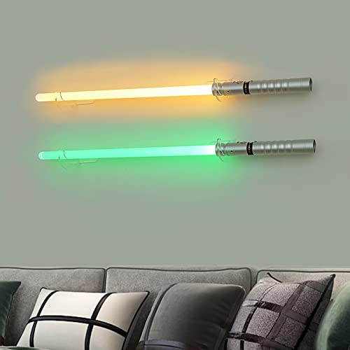 Lightsaber Wall Mount Stand - Transparent Acrylic Display Bracket for Swords (2 Sets)