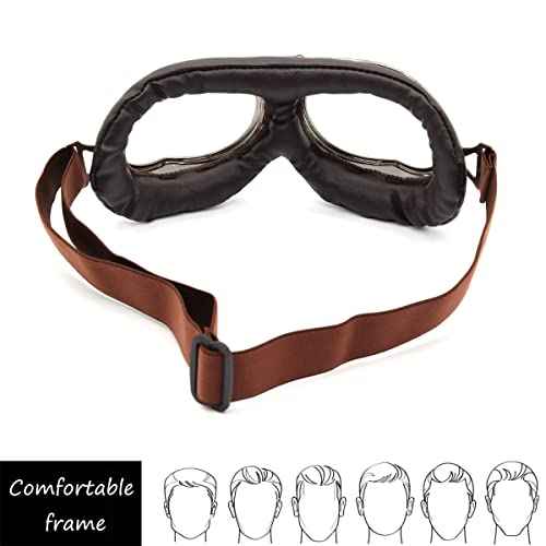 kucehiup Vintage Aviator Goggles Motorcycle Goggles