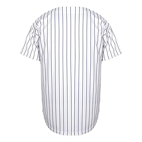 Phoneutrix Hip Hop Baseball Jersey Large White-Stripe Unisex Sportswear