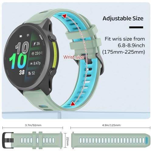 Watch Band for Garmin Forerunner 970/965/955/945/935 - Mint Green Blue