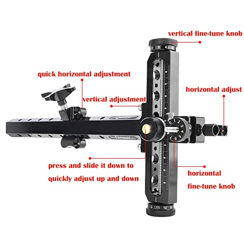 Archery Recurve Bow Sight with Fiber Optical Pin & Quick Adjustment for Target Shooting