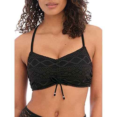 Freya Womens Sundance Concealed Underwire Bralette (4000) Bikini Top, Black, 32D US