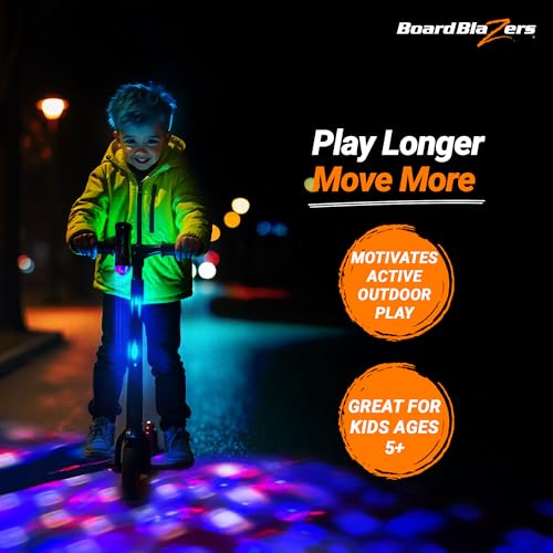 Kids Disco Scooter Lights - Tricolor LED Bike Light for Night Riding - Black