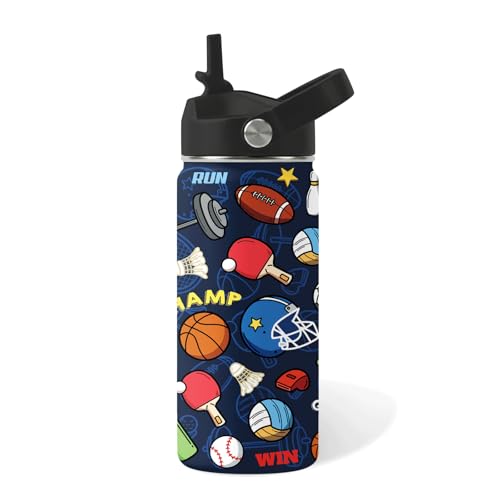 Sport 16oz Water Bottle with Straw Lid - Insulated Stainless Steel Leakproof Drink Cup