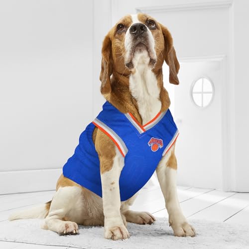 Pets First NBA New York Knicks Dog Jersey Medium - Basketball Pet Tank Top