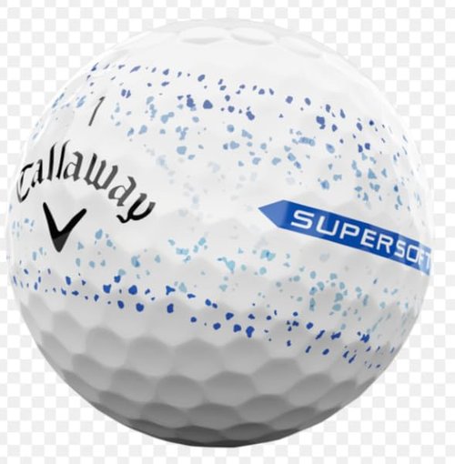 LostGolfBalls - Supersoft Splatter 360 Blue Golf Balls for Callaway, Near Mint Quality, Highly Visable, 12 Golf Balls