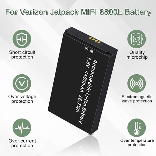 Replacement Battery for MiFi 8800L Jetpack Verizon 3.8V 4400mAh