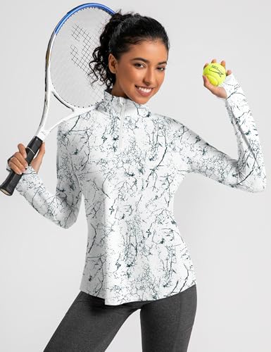 IECCP Long Sleeve Sun Protection Shirt for Women UPF 50+ with 1/4 Zip - Medium Black Interlaced Lines