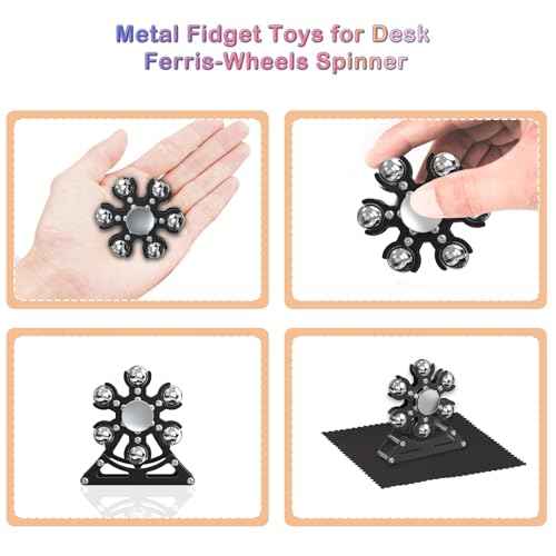 Desk-Fidget-Toys for Ferris-Wheels-Spinner: Metal Kinetic-Spinner 4mins, Cool-Gadgets for Kid Children Teen Adult EDC-Toy, ADHD Tools Cool-Stuff Stress Relief for Office Home School Christmas