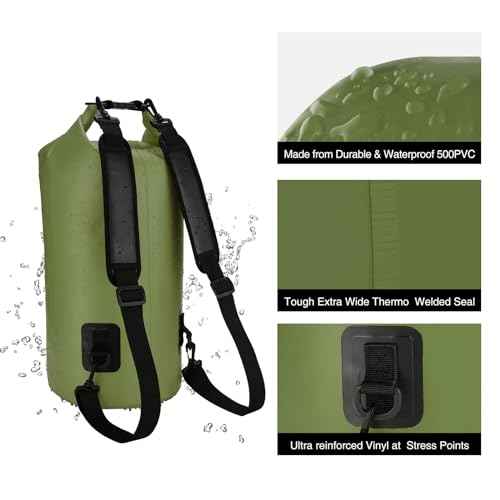 Piscifun Dry Bag, Waterproof Floating Backpack 10L/20L/30L/40L with Waterproof Phone Case for Boating, Kayaking, Fishing