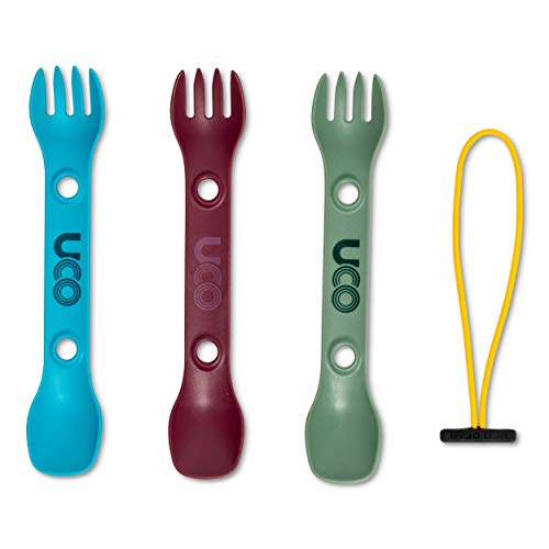 UCO Mini Spork Camping Utensil Set - Terra 3 Pack for Kids & Backpacking