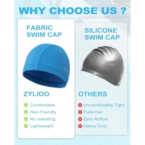 Zylioo Oversize XXL Cloth Swim Cap,Large Fabric Swimmer Caps for Big Heads,Breathable High Elasticity Swimming Cap