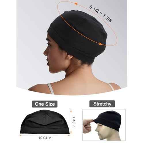 ROYBENS 97% Cotton Skull Cap Beanies for Men Women, Breathable Helmet Liner Sleep Hat