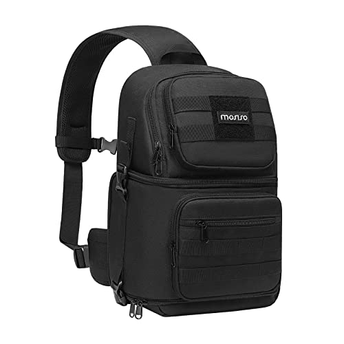 Mosiso Black Camera Sling Bag Tactical Crossbody Camera Case for Photography