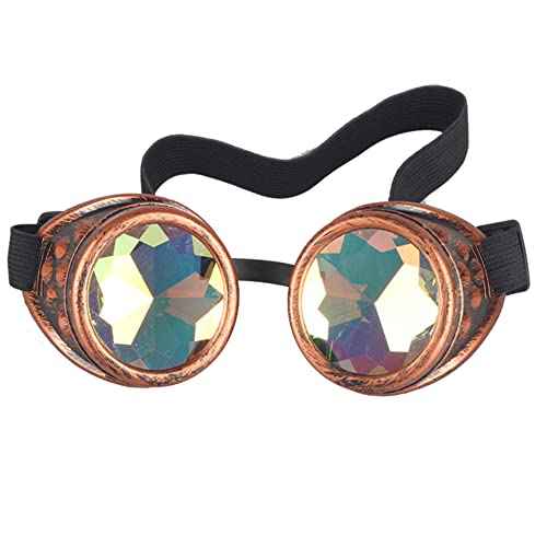 Lelinta Kaleidoscope Goggles Steampunk Goggles Glasses Halloween Costume Accessories for Cosplay Party
