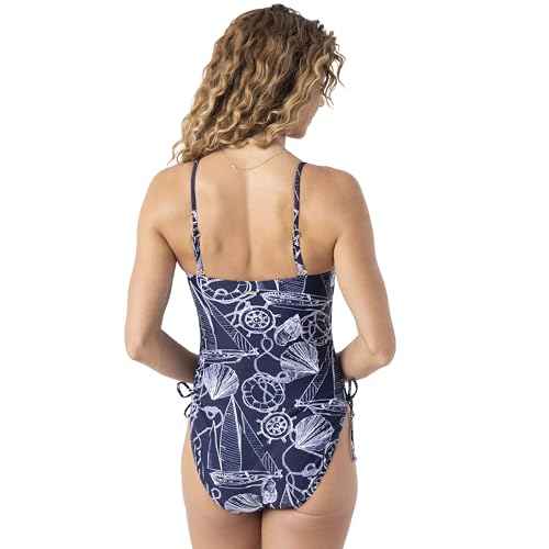 Nautica Women's Swimsuit? Bandeau, Slimming Tummy Control, Strap, Quick-Dry, Removable Pads, UPF 50+