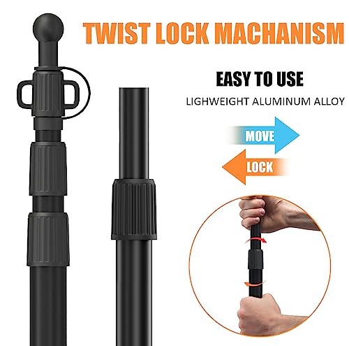 Wildroad 7.7 Ft Telescoping Aluminum Tarp Poles with Non-Slip Cone Bottom - Set of 2