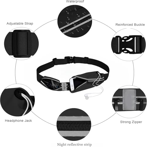 Running Belt Bag Waterproof Fashionable Fanny Pack Phone Keys Holder and Essentials for Men and Women During Running Walk Bike Camping Gym