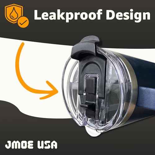 Jmoe USA 40 oz Replacement Lid For Yukon Fit Forty Tumbler With Handle | 2 in 1 Straw Lid | Made of BPA Free Tritan Plastic | 100% Leakproof Design | Dishwasher Safe (2-Pack)