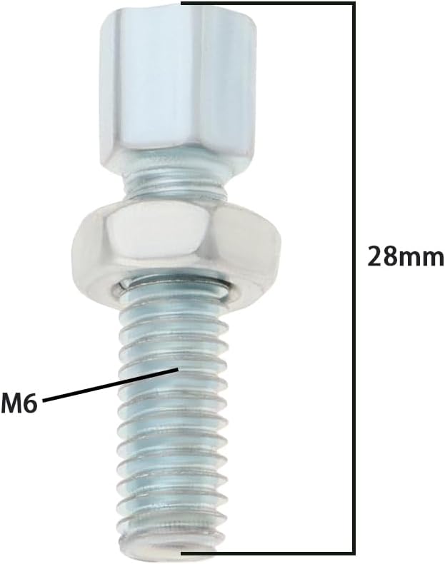 10PCS M6 x 20mm Throttle Cable Adjusting Bolt Brake Cable Adjuster Screw Throttle Cable Adjustment Screw with Nut for Bicycle