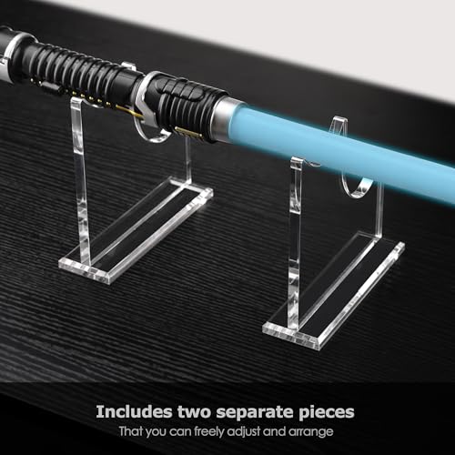 SANRUI 2-Tier Acrylic Sword Stand Adjustable Lightsaber Display Clear