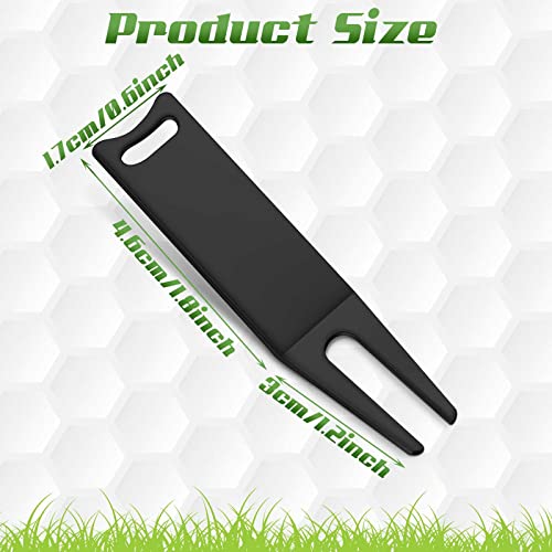 Black Metal Golf Divot Repair Tool Bent Design - Pack of 8