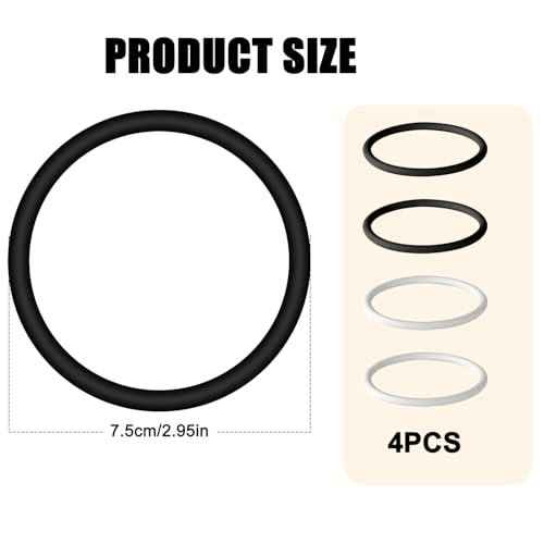 4 Pcs Patellar Tendon Support Strap, Silicone Knee Band Flexible Patella Knee Straps Sport Brace for Running Basketball Men Women Fixed Knees Stabilization (Black and White)