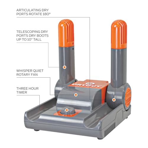 DryGuy 2 Ports Shoe Boot Garment Electric Dryer - Heat + Fan, Quick Drying