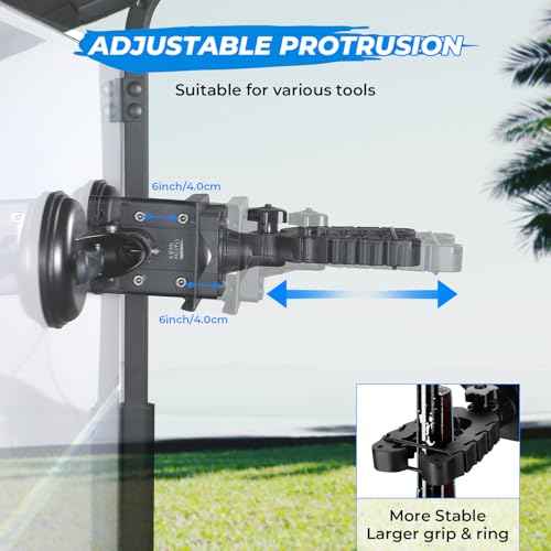 KEMIMOTO Tractor Tool Holder Rack for Glass Windshield, Adjustable Tool Mount with Enclosed Suction Cup, Compatible with Tractor Cab, Truck, UTV Back Windshield, and Golf Cart