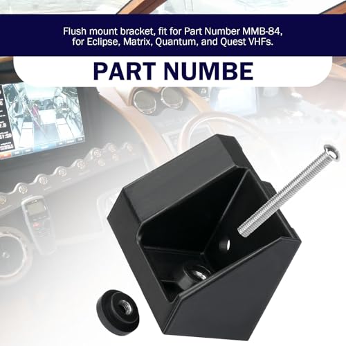 Marine VHF Radio Flush Mount Kit for Most Models - Durable ABS Bracket