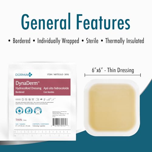 Hydrocolloid Wound Dressings - Water-Resistant, Sterile, Flexible 6x6 Inch - 5 Pack Variation 6 x 6 Inch / 5 Count / 1