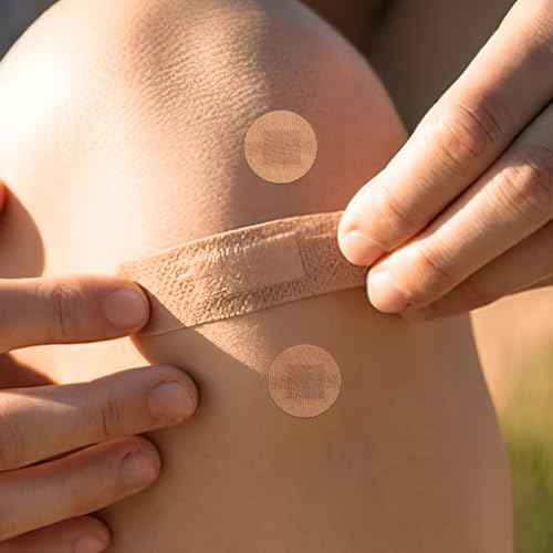 NOLITOY 100pcs Elastic Spot Bandages, Small Round Adhesive Flexible Fabric Tape Sticker for Wounds Protection Care in Multiple Sizes