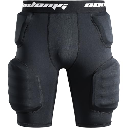 Youth Football Girdle with 5 Impact Pads Black Medium - Hip, Tailbone & Thigh Protection