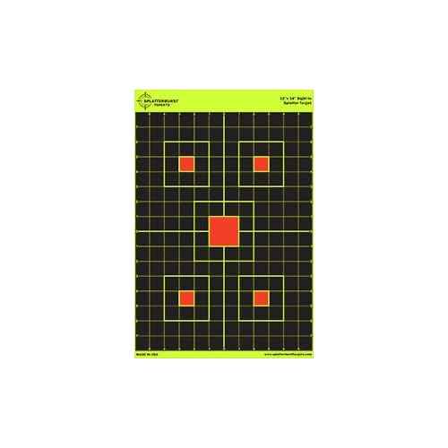 12"x18" Sight in Splatterburst Target - Instantly See Your Shots Burst Bright Florescent Yellow Upon Impact!